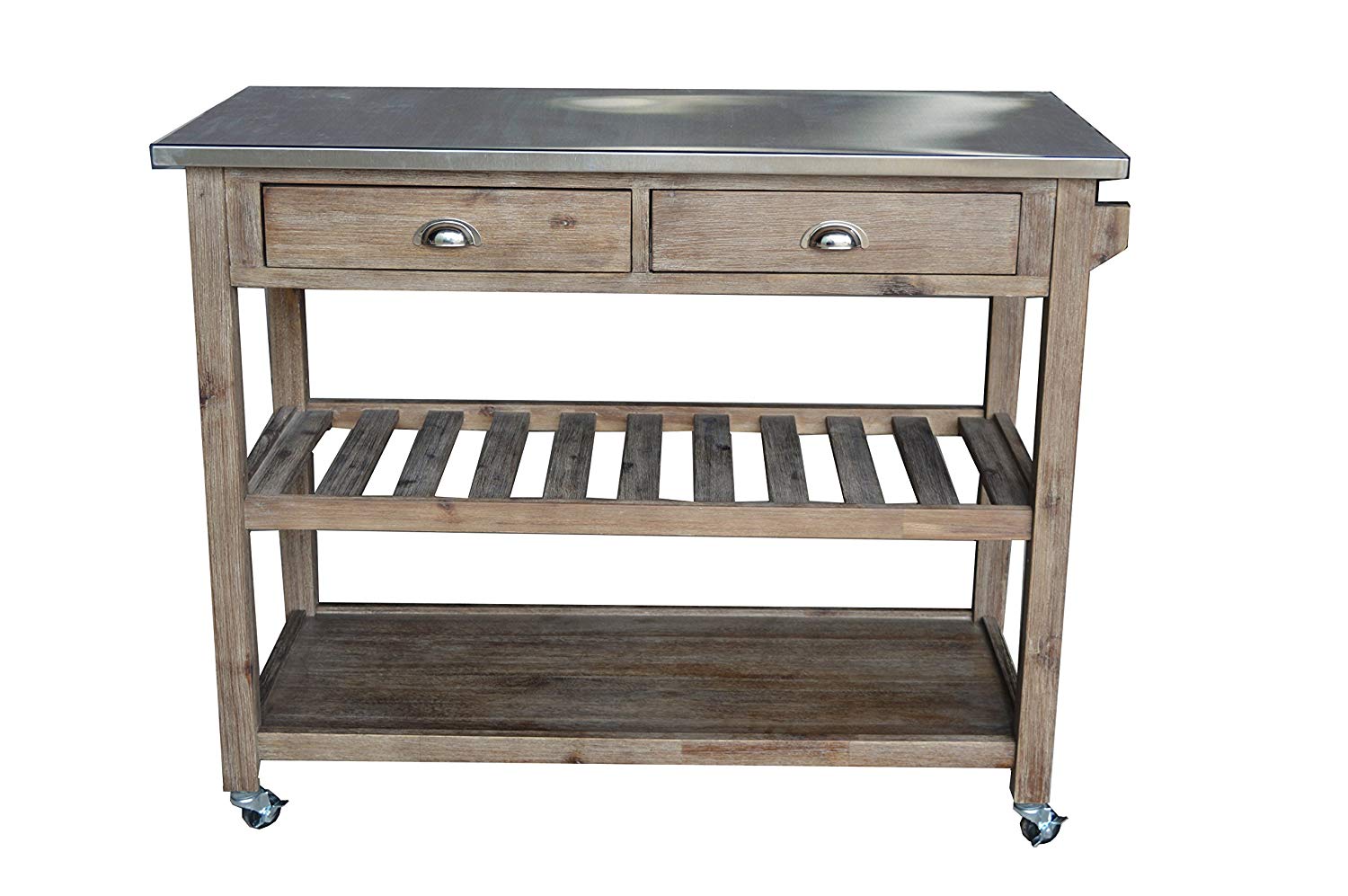 stainless steel kitchen cart with breakfast bar