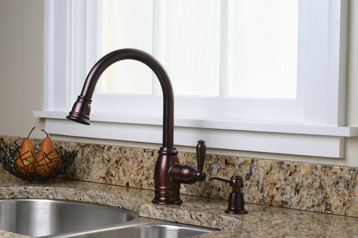 industrialcopper and stainless kitchen sink faucet
