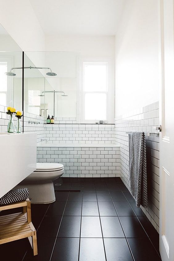 bathroom floor ideas black