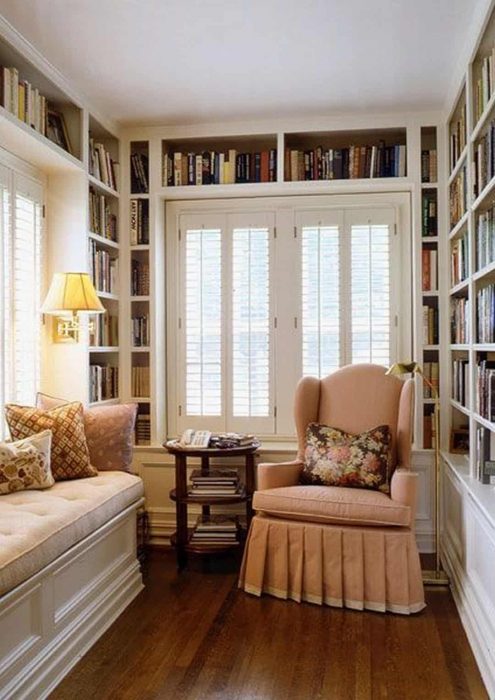 19+ Small Reading Room Ideas for Book Lovers - Home Library » Jessica ...