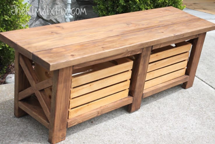 Crate storage bench