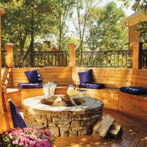 fire pit ideas with benches