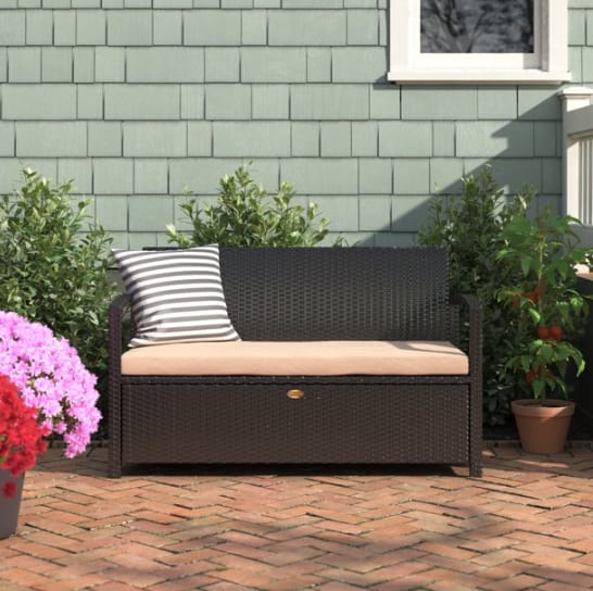 patio bench with storage diy 