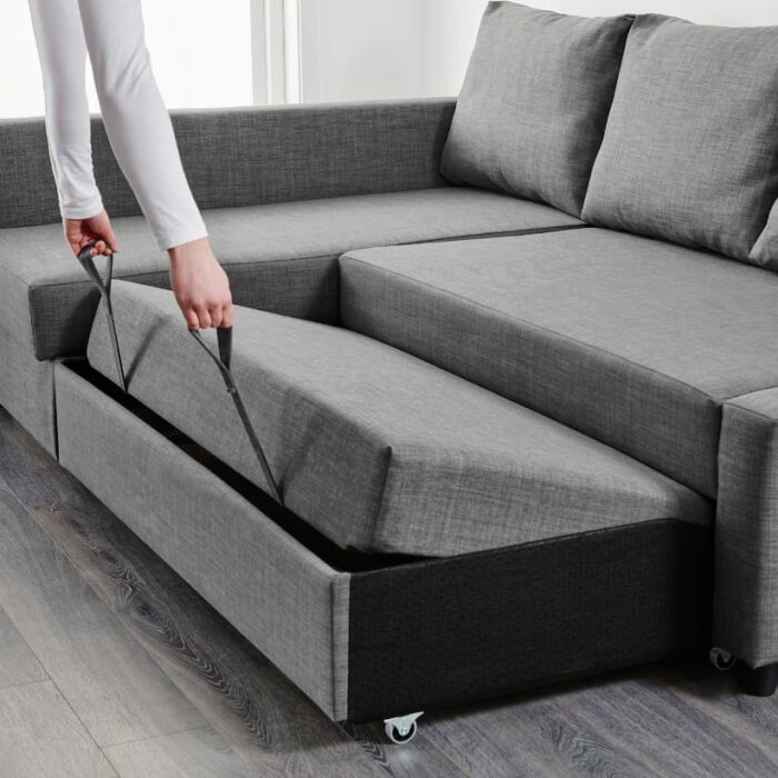 Sofa Bed with Storage and Back Cushions